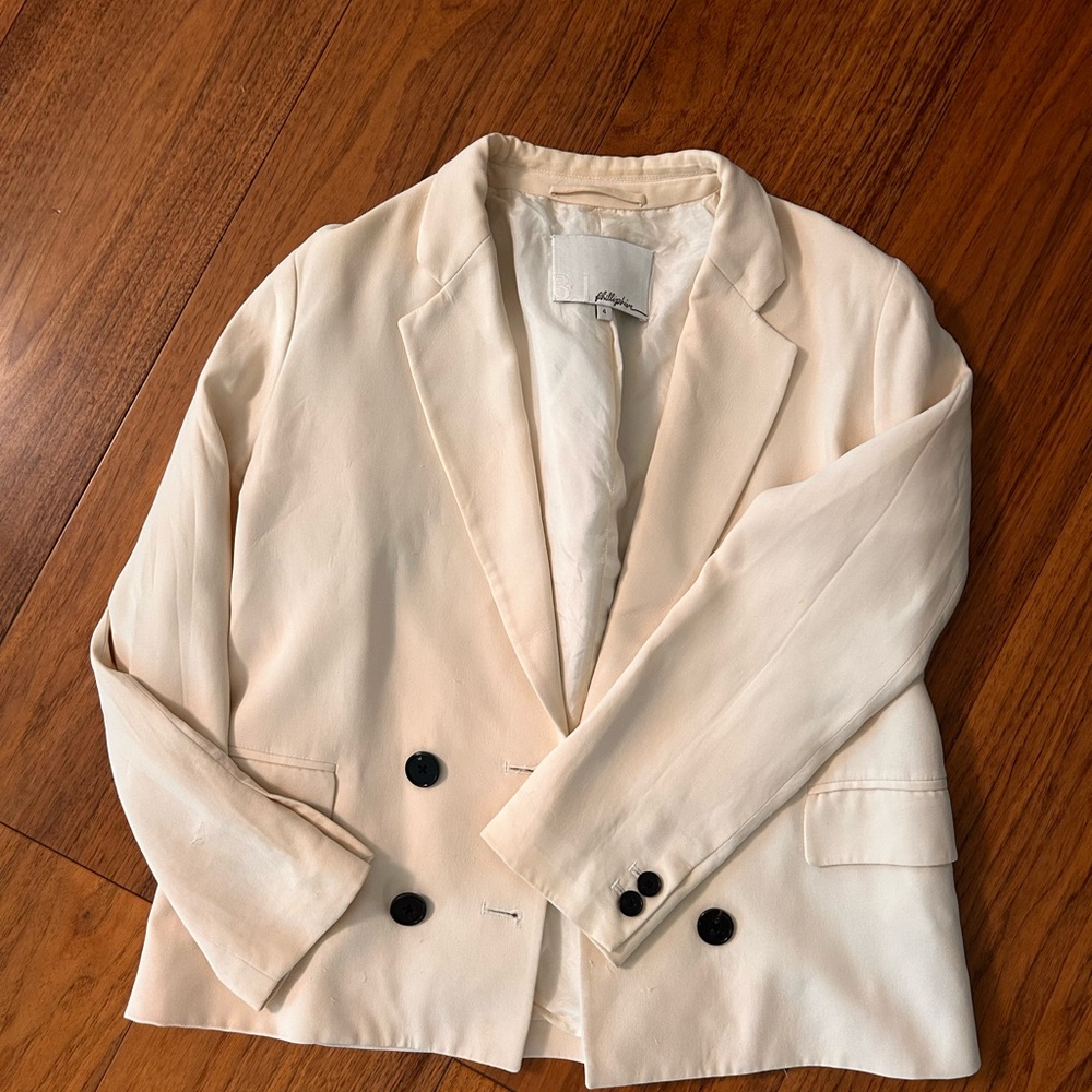 3.1 Phillip Lim Cream Double-Breasted Blazer
